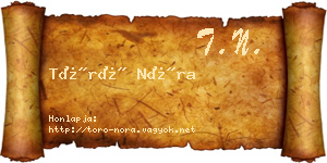 Törő Nóra névjegykártya