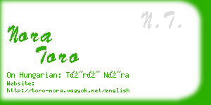 nora toro business card